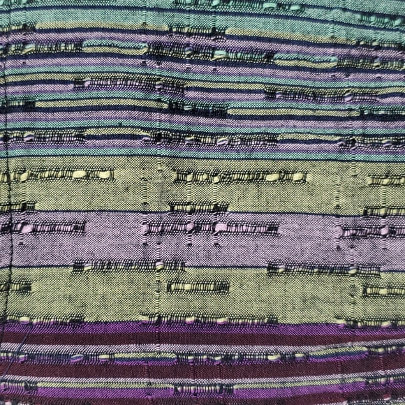 Multi color striped button down blouse - Picture 6 of 7